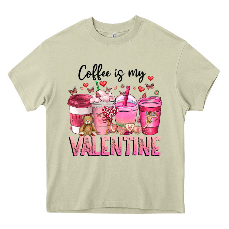 Coffee Is My Valentine Heavy Core Tee by CowhideDigitalArt | Teevron
