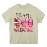Mossy Coffee Is MY Valentine Heavy Core Tee - CowhideDigitalArt