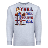 Heather Grey chill the fourth out 4th july Premium Sweatshirt - texasbilliewilder