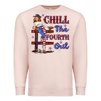 Pale Pink chill the fourth out 4th july Premium Sweatshirt - texasbilliewilder