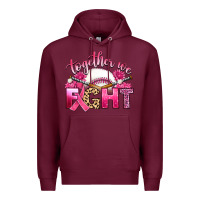 Burgundy breast cancer together we fight with baseball Premium Hoodie - Artiststas