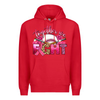 Red breast cancer together we fight with baseball Premium Hoodie - Artiststas