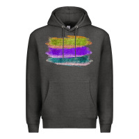 Charcoal Heather Green Purple Cyan Colored Triple Brush Strokes Premium Hoodie - Bettercallsaul