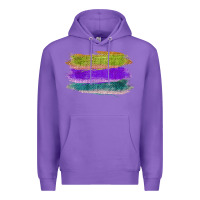 Purple Green Purple Cyan Colored Triple Brush Strokes Premium Hoodie - Bettercallsaul