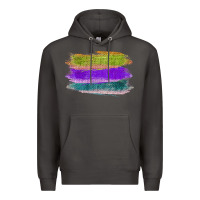Smoke Green Purple Cyan Colored Triple Brush Strokes Premium Hoodie - Bettercallsaul