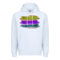 White Green Purple Cyan Colored Triple Brush Strokes Premium Hoodie - Bettercallsaul