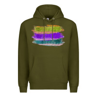 Army Green Green Purple Cyan Colored Triple Brush Strokes Premium Hoodie - Bettercallsaul