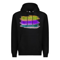 Black Green Purple Cyan Colored Triple Brush Strokes Premium Hoodie - Bettercallsaul