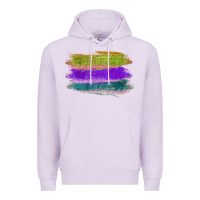 Green Purple Cyan Colored Triple Brush Strokes Premium Hoodie | Teevron