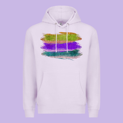 Green Purple Cyan Colored Triple Brush Strokes Premium Hoodie Designed By Bettercallsaul
