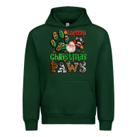 Forest Green merry christmas paws with santa Urban Hoodie - AdoDesignShop