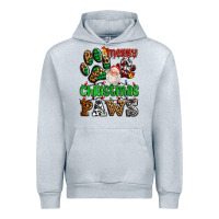 Heather Grey merry christmas paws with santa Urban Hoodie - AdoDesignShop