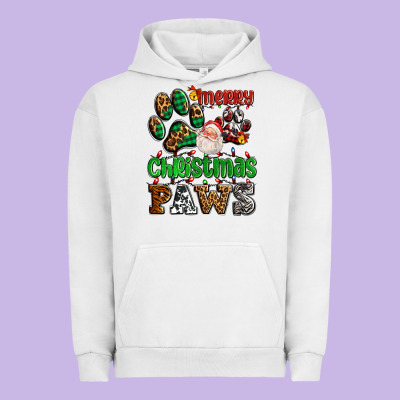 Merry Christmas Paws With Santa Urban Hoodie Designed By Adodesignshop