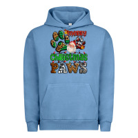 Pigment Pebble Blue merry christmas paws with santa Urban Hoodie - AdoDesignShop