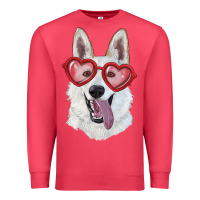 Cardinal white shepherd with love glasses Premium Sweatshirt - RanaPortraitStore