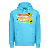 Ocean Blue Colored Triple Sunflower Brush Strokes Premium Hoodie - Bettercallsaul