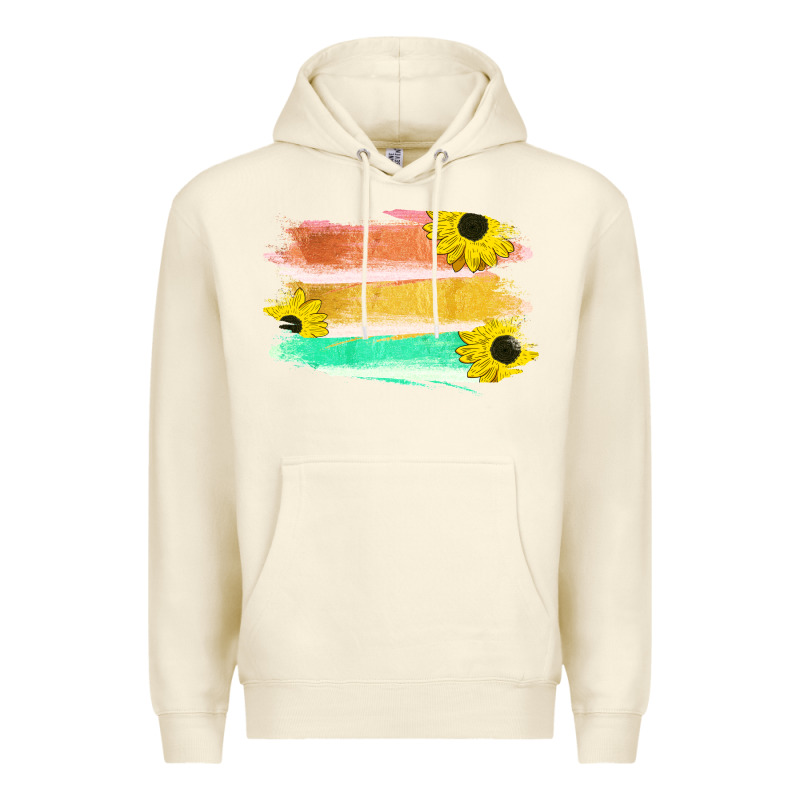 Colored Triple Sunflower Brush Strokes Premium Hoodie by Bettercallsaul | Teevron