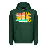 Sports Green Colored Triple Sunflower Brush Strokes Premium Hoodie - Bettercallsaul