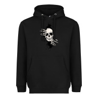 Black skull in the wall file Heavyweight Hoodie - MaliasSmallBusiness