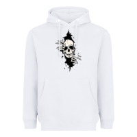White skull in the wall file Heavyweight Hoodie - MaliasSmallBusiness