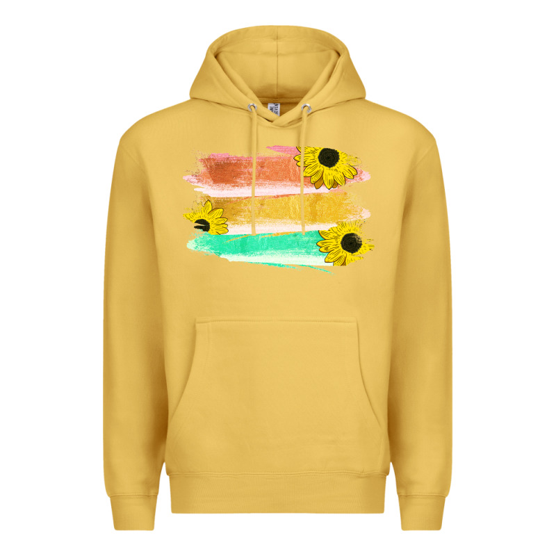 Colored Triple Sunflower Brush Strokes Premium Hoodie by Bettercallsaul | Teevron