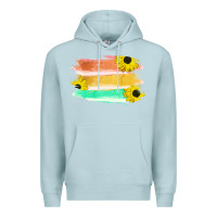 Blue Mist Colored Triple Sunflower Brush Strokes Premium Hoodie - Bettercallsaul