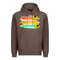 Coffee Colored Triple Sunflower Brush Strokes Premium Hoodie - Bettercallsaul