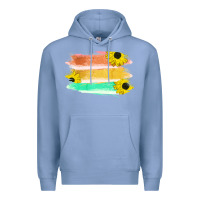 Colony Blue Colored Triple Sunflower Brush Strokes Premium Hoodie - Bettercallsaul
