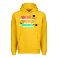 Lemon Colored Triple Sunflower Brush Strokes Premium Hoodie - Bettercallsaul