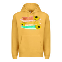 Mustard Colored Triple Sunflower Brush Strokes Premium Hoodie - Bettercallsaul