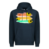 Navy Colored Triple Sunflower Brush Strokes Premium Hoodie - Bettercallsaul