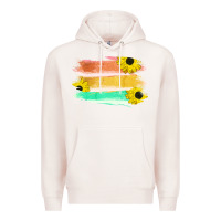 Pale Pink Colored Triple Sunflower Brush Strokes Premium Hoodie - Bettercallsaul