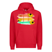 Red Colored Triple Sunflower Brush Strokes Premium Hoodie - Bettercallsaul