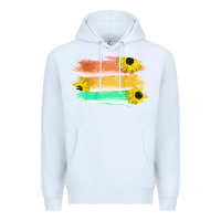 White Colored Triple Sunflower Brush Strokes Premium Hoodie - Bettercallsaul
