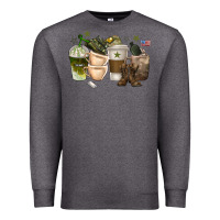 Charcoal Heather coffee cups army Premium Sweatshirt - texasbilliewilder