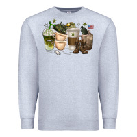 Heather Grey coffee cups army Premium Sweatshirt - texasbilliewilder