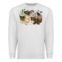 Oatmeal Heather coffee cups army Premium Sweatshirt - texasbilliewilder