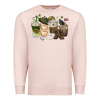 Pale Pink coffee cups army Premium Sweatshirt - texasbilliewilder