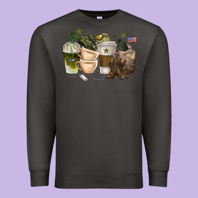 Premium Sweatshirt coffee cups army