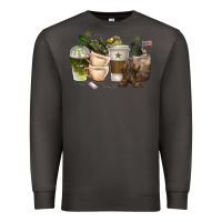 Smoke coffee cups army Premium Sweatshirt - texasbilliewilder