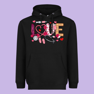 Heavyweight Hoodie love nurse valentines day