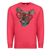 Cardinal french bulldog with love glasses Premium Sweatshirt - RanaPortraitStore