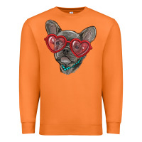 Carrot french bulldog with love glasses Premium Sweatshirt - RanaPortraitStore
