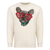 Sandshell french bulldog with love glasses Premium Sweatshirt - RanaPortraitStore