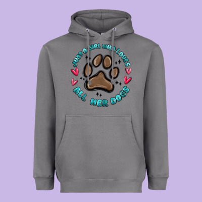 Heavyweight Hoodie just a girl who loves all her dogs