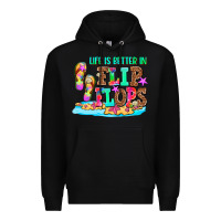 Black life is better in flip flops Premium Hoodie - AdoDesignShop
