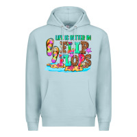 Blue Mist life is better in flip flops Premium Hoodie - AdoDesignShop