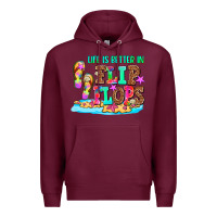 Burgundy life is better in flip flops Premium Hoodie - AdoDesignShop