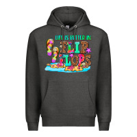 Charcoal Heather life is better in flip flops Premium Hoodie - AdoDesignShop