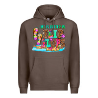Coffee life is better in flip flops Premium Hoodie - AdoDesignShop